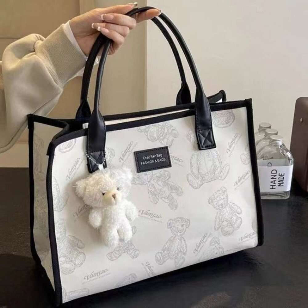 Ladies' canvas bag, tote bag, tote bag, commuting bag, single shoulder bag